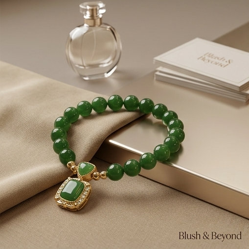The Signature Green Malachite Bracelet , Blush & Beyond