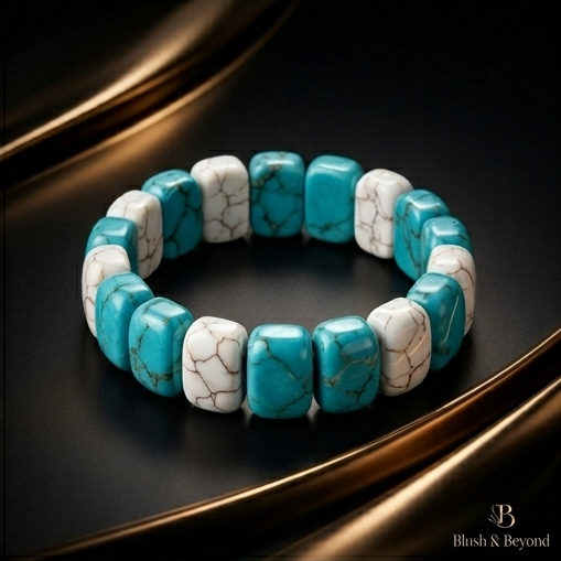 The Riviera Natural Turquoise & White Gemstone Bracelet