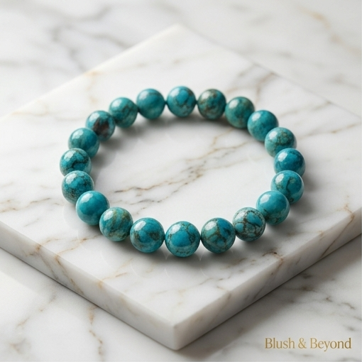 Natural South African Turquoise Beaded Bracelet ,Healing & Spiritual Growth