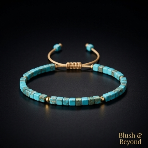 Blush & Beyond Handcrafted Turquoise Stone Bracelet