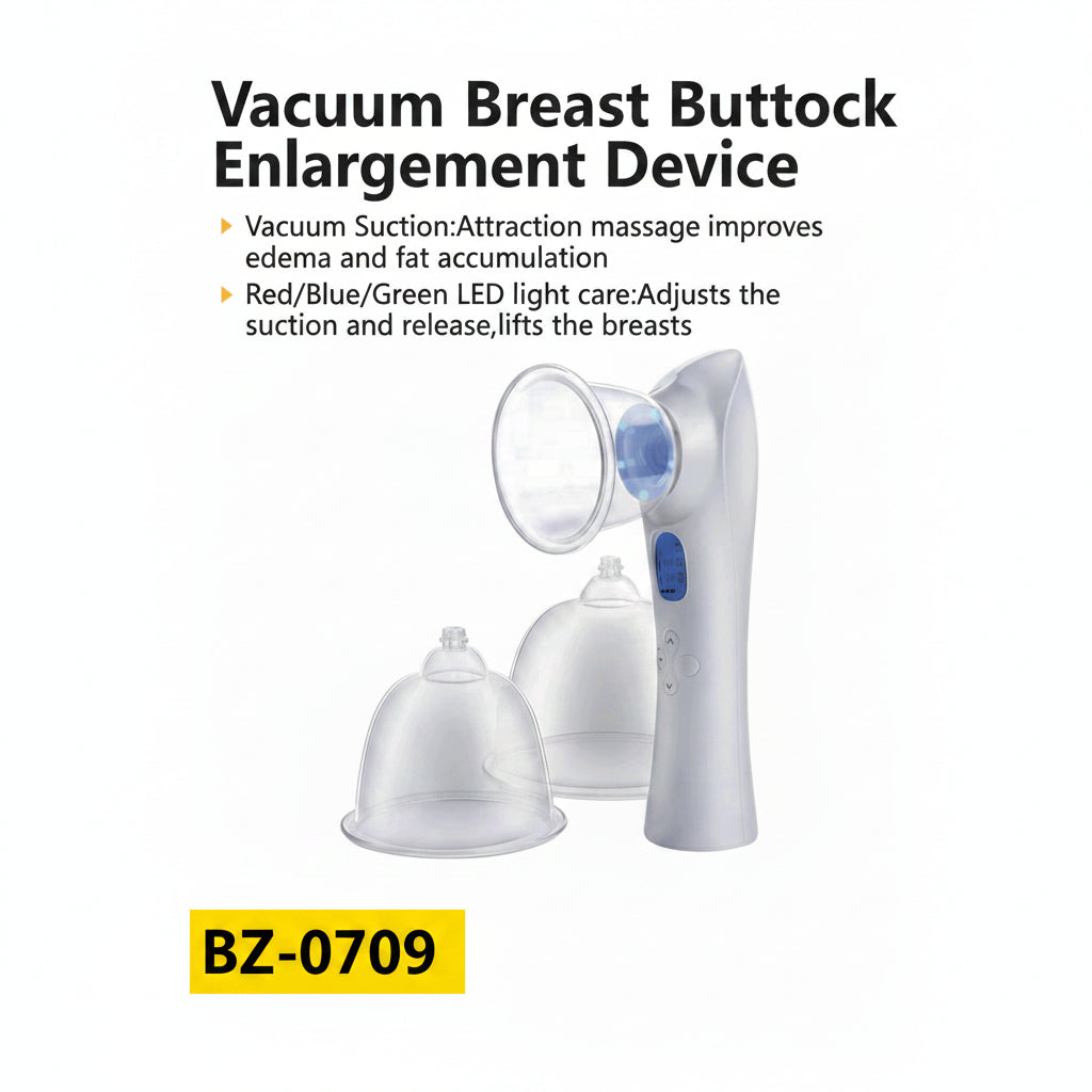 Non-Invasive Vacuum Body Sculpting Device with Triple LED Therapy (Model BZ-0709) for Natural Breast & Buttock Lifting & Toning