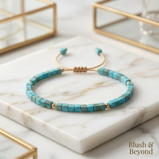 Blush & Beyond Handcrafted Turquoise Stone Bracelet