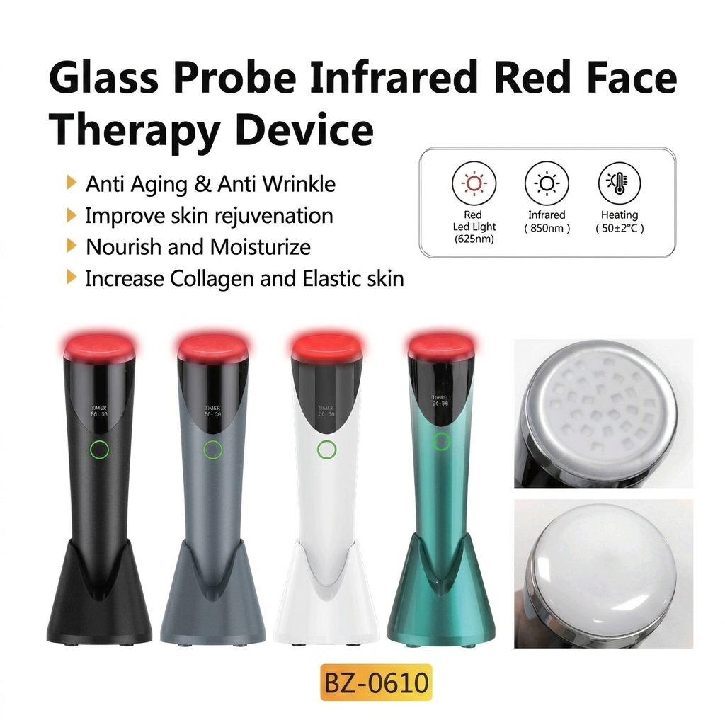 Glass Probe Infrared Red Light Face Therapy Device