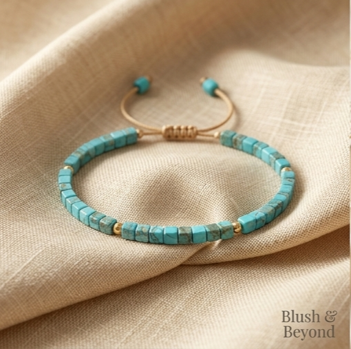 Blush & Beyond Handcrafted Turquoise Stone Bracelet