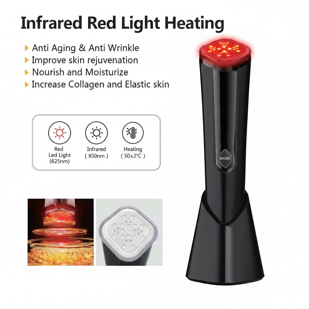 Advanced Infrared & Red Light Therapy Wand Anti-Aging & Skin Rejuvenation Heating Device