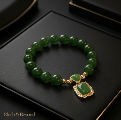 The Signature Green Malachite Bracelet , Blush & Beyond