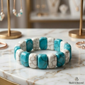 The Riviera Natural Turquoise & White Gemstone Bracelet